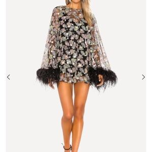 Alice McCall Floral Feather Mini Dress Size 2